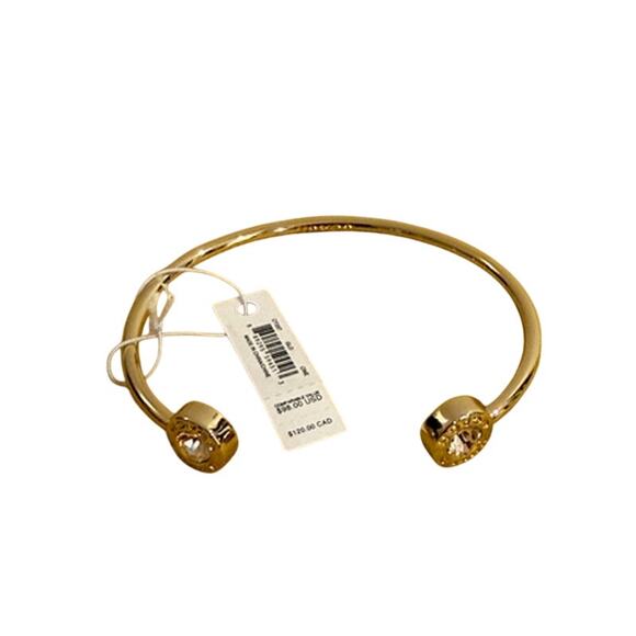 RETAIL $98 COACH Open Circle Cuff Bangle*Gold with gems*NEW w/tags - Picture 5 of 5